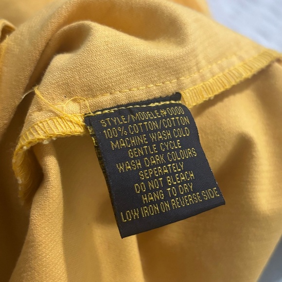 TAXI Yellow 3/4 Sleeve Notched Collar Button Down Shirt - Picture 12 of 12